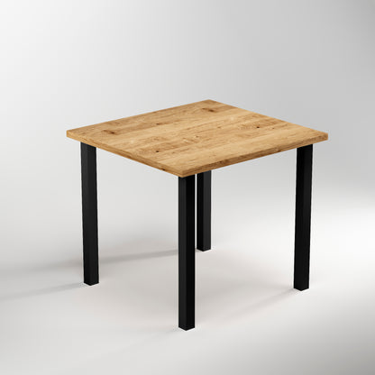 Emuca Lotto di 4 gambe quadrate per tavolo, 50x50mm, Acciaio, Verniciato nero