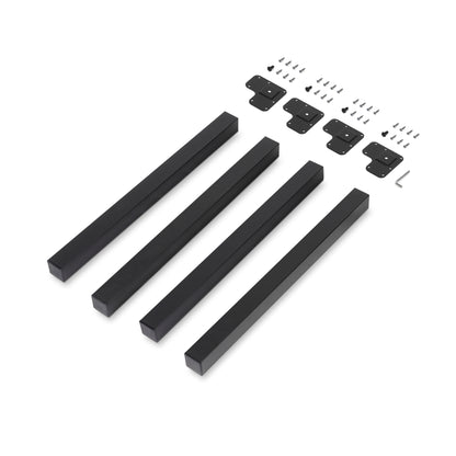 Emuca Lotto di 4 gambe quadrate per tavolo, 50x50mm, Acciaio, Verniciato nero