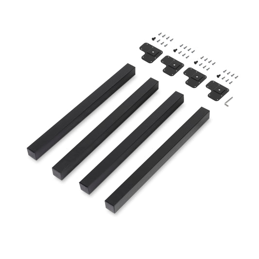 Emuca Lotto di 4 gambe quadrate per tavolo, 50x50mm, Acciaio, Verniciato nero