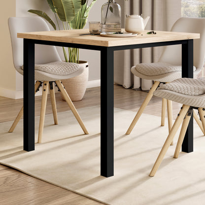 Emuca Gambe quadrate e struttura del tavolo, 50x50mm, 750x750mm, Acciaio, Verniciato nero