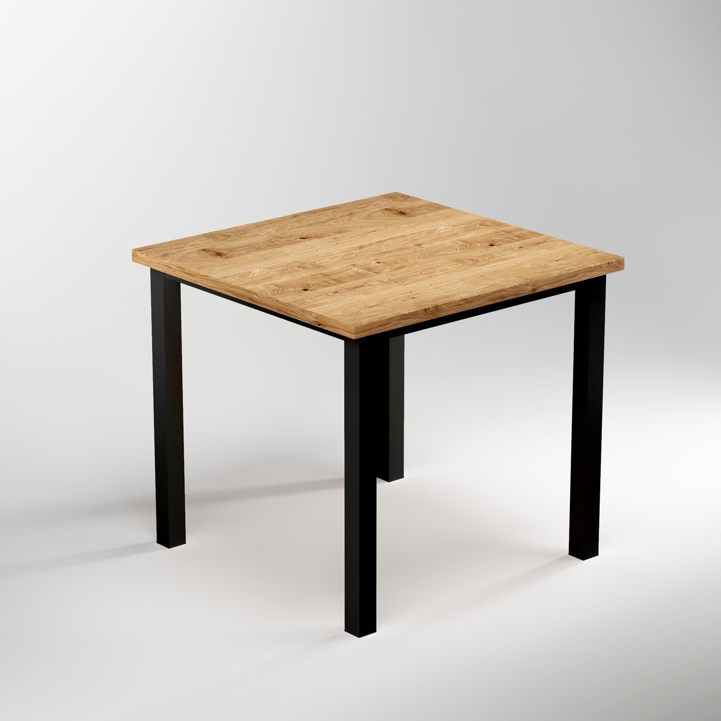Emuca Gambe quadrate e struttura del tavolo, 50x50mm, 750x750mm, Acciaio, Verniciato nero