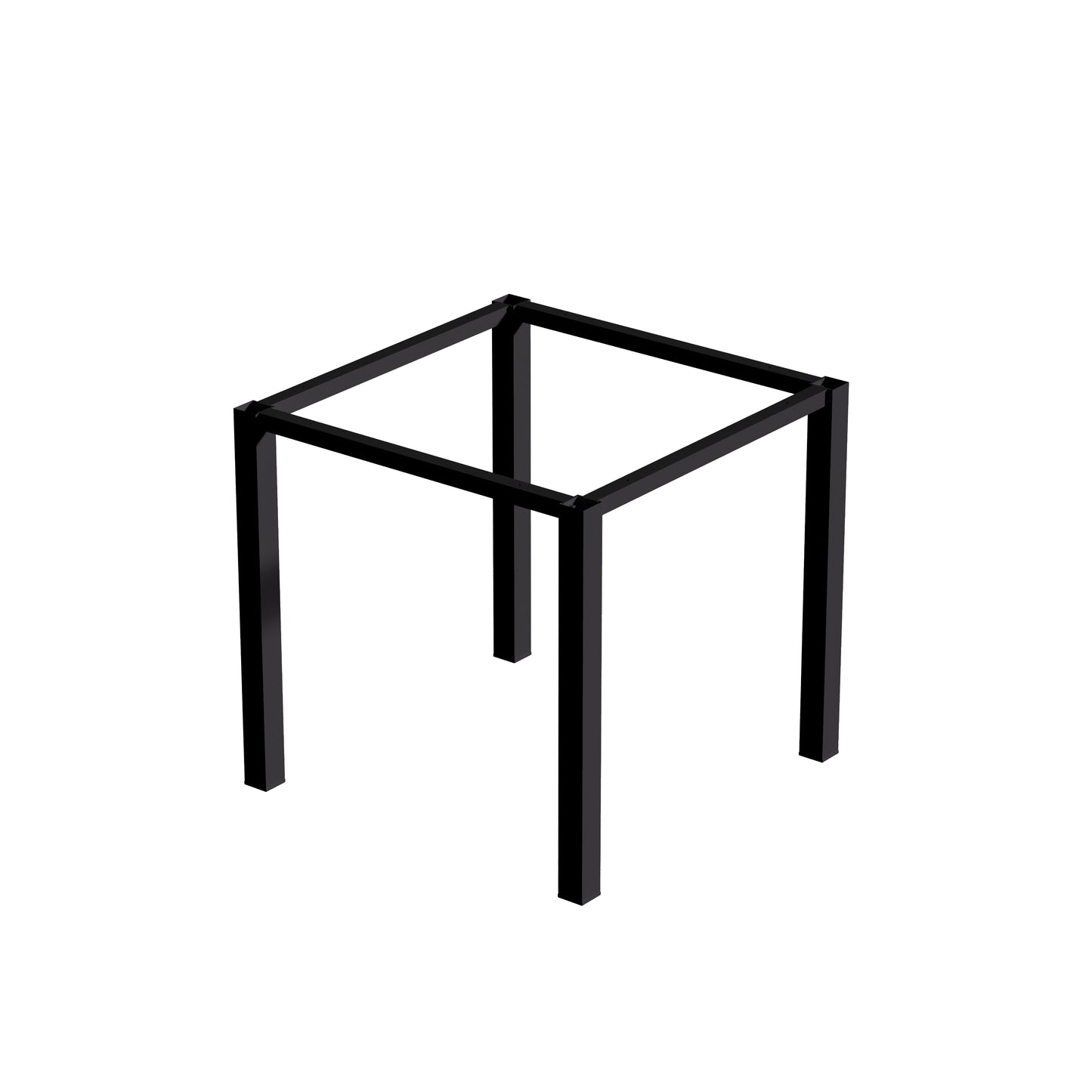 Emuca Gambe quadrate e struttura del tavolo, 50x50mm, 750x750mm, Acciaio, Verniciato nero