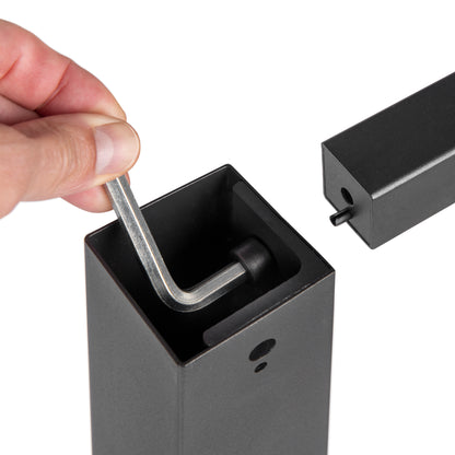 Emuca Gambe quadrate e struttura del tavolo, 50x50mm, 750x750mm, Acciaio, Verniciato nero