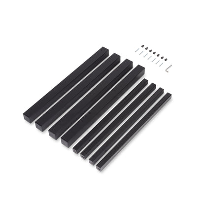 Emuca Gambe quadrate e struttura del tavolo, 50x50mm, 750x750mm, Acciaio, Verniciato nero