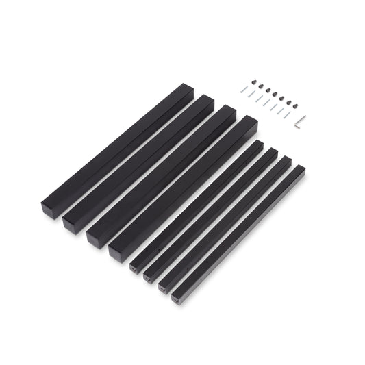 Emuca Gambe quadrate e struttura del tavolo, 50x50mm, 750x750mm, Acciaio, Verniciato nero