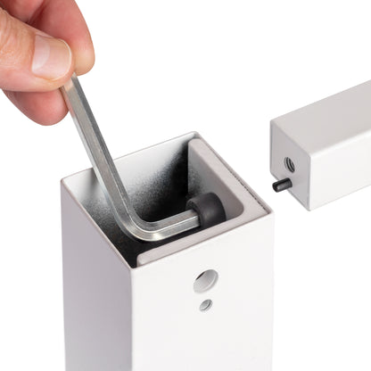 Emuca Gambe quadrate e struttura del tavolo, 50x50mm, 750x750mm, Acciaio, Verniciato bianco