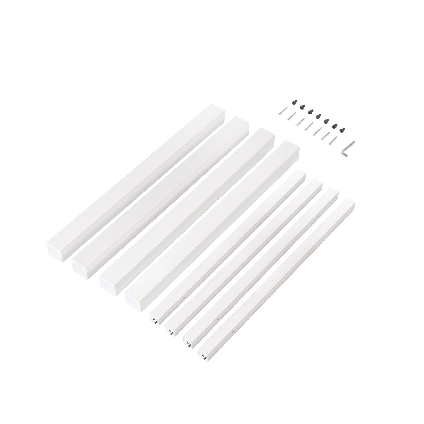 Emuca Gambe quadrate e struttura del tavolo, 50x50mm, 750x750mm, Acciaio, Verniciato bianco