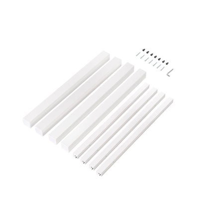 Emuca Gambe quadrate e struttura del tavolo, 50x50mm, 750x750mm, Acciaio, Verniciato bianco