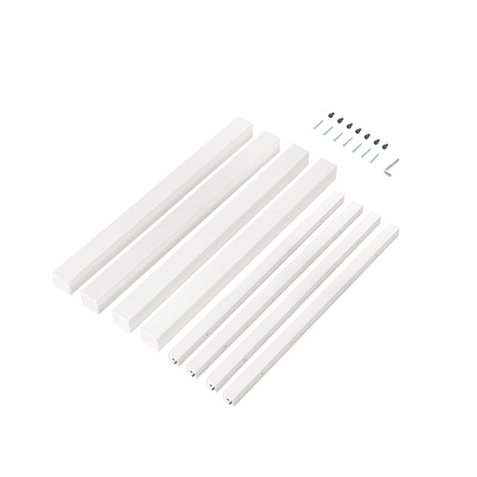 Emuca Gambe quadrate e struttura del tavolo, 50x50mm, 750x750mm, Acciaio, Verniciato bianco