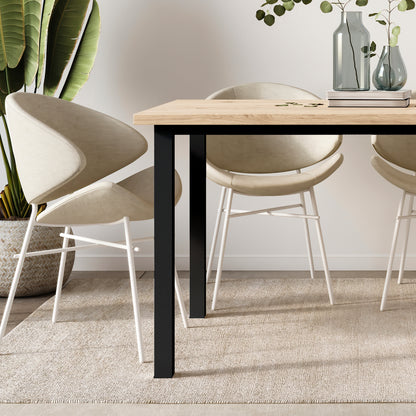 Emuca Gambe quadrate e struttura del tavolo, 50x50mm, 1150x750mm, Acciaio, Verniciato nero