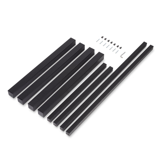 Emuca Gambe quadrate e struttura del tavolo, 50x50mm, 1150x750mm, Acciaio, Verniciato nero