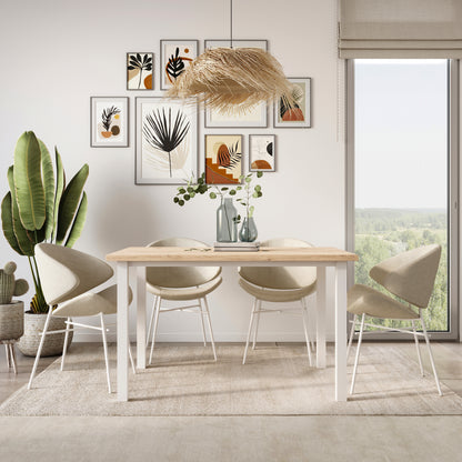 Emuca Gambe quadrate e struttura del tavolo, 50x50mm, 1150x750mm, Acciaio, Verniciato bianco