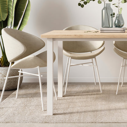 Emuca Gambe quadrate e struttura del tavolo, 50x50mm, 1150x750mm, Acciaio, Verniciato bianco