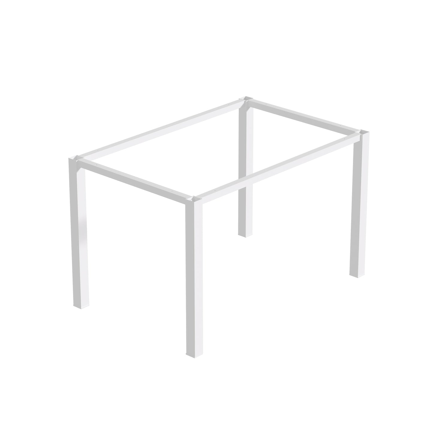 Emuca Gambe quadrate e struttura del tavolo, 50x50mm, 1150x750mm, Acciaio, Verniciato bianco