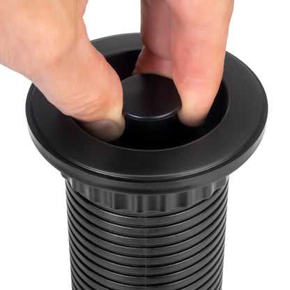 Emuca Multipresa estraibile Vertikal, 3 prese Schuko, 2 USB tipo A, Tecnoplastica e Alluminio, Verniciato nero