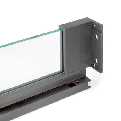 Emuca cassetto esterno Vertex 40 kg con laterale in vetro 93 mm di altezza, 450 mm di profondità, Acciaio, Alluminio e Vetro, Grigio antracite