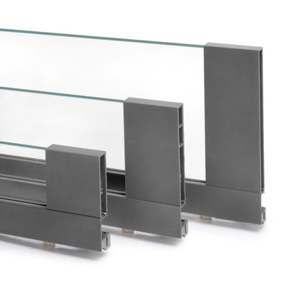 Emuca cassetto esterno Vertex 40 kg con laterale in vetro 131 mm di altezza, 500 mm di profondità, Acciaio, Alluminio e Vetro, Grigio antracite