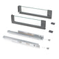 Emuca cassetto esterno Vertex 40 kg con laterale in vetro 131 mm di altezza, 500 mm di profondità, Acciaio, Alluminio e Vetro, Grigio antracite