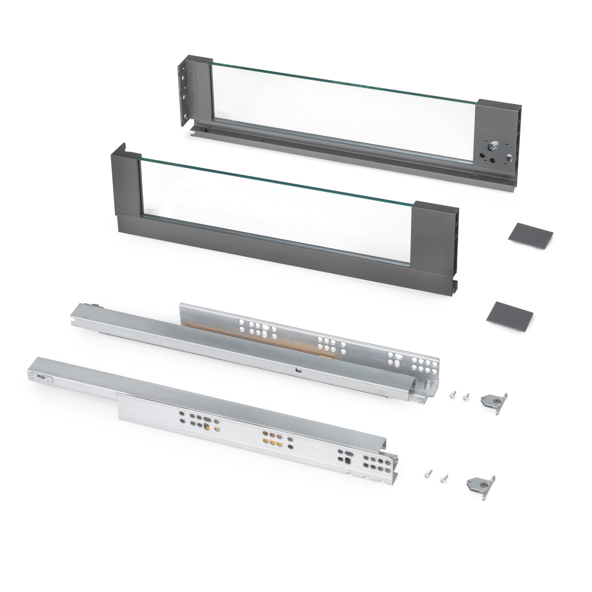 Cassetto esterno Vertex 40 kg altezza 131mm con sponde in vetro