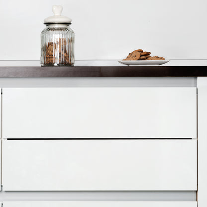 Emuca Kit di 2 profili centrali Gola per mobili da cucina, lunghezza 2,35m, con accessori, Alluminio, Verniciato nero