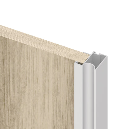 Emuca Kit di ferramenta per armadio a 2 ante e chiusura ammortizzata Placard 74, profilo Wave, spessore 16 mm, pannelli non inclusi, Verniciato bianco