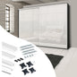 Emuca Kit di ferramenta per armadio a 2 ante e chiusura ammortizzata Placard 74, profilo Wave, spessore 16 mm, pannelli non inclusi, Verniciato bianco