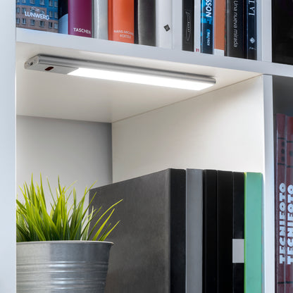 Emuca Lampada LED ricaricabile USBKaus con sensore di prossimità, L240mm, Tecnoplastica e Alluminio, Anodizzato opaco