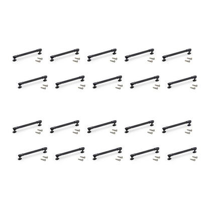 Emuca Lotto di 20 maniglie per mobili Suez, L184mm, interasse 160mm, Alluminio, Verniciato nero