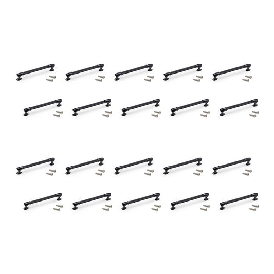 Emuca Lotto di 20 maniglie per mobili Suez, L184mm, interasse 160mm, Alluminio, Verniciato nero