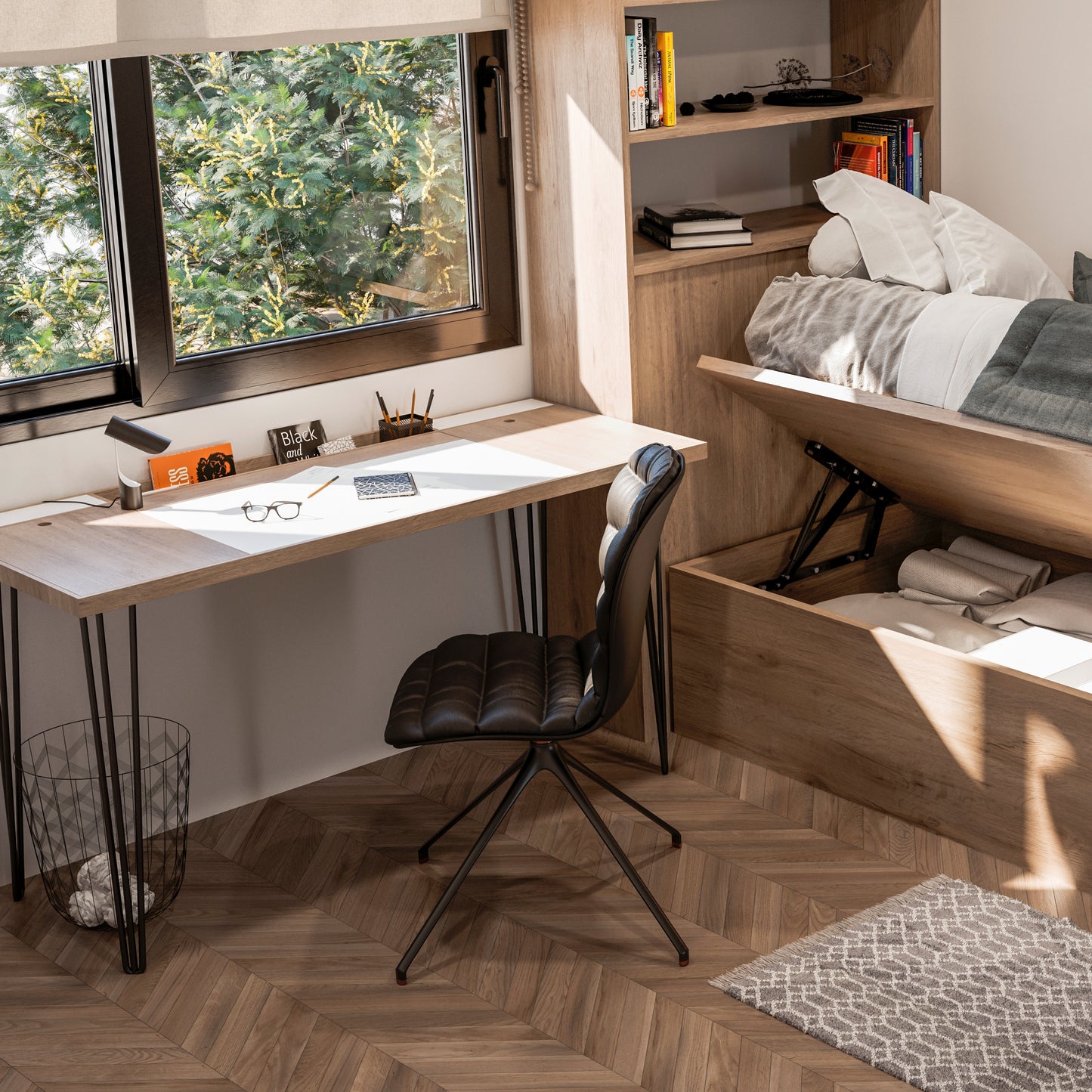 Emuca Piano da tavolo, 900x500 mm, spessore 30 mm, Legno, Finitura rovere