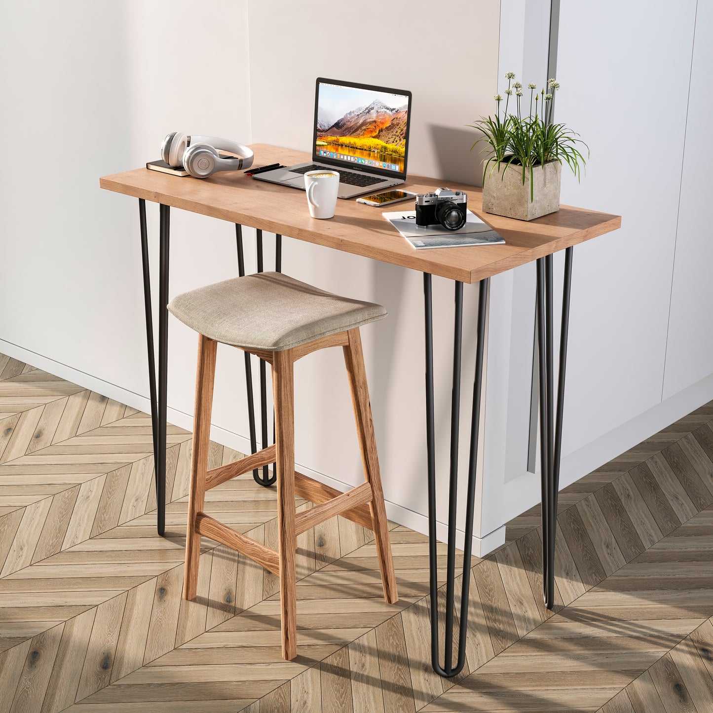 Emuca Piano da tavolo, 900x500 mm, spessore 30 mm, Legno, Finitura rovere