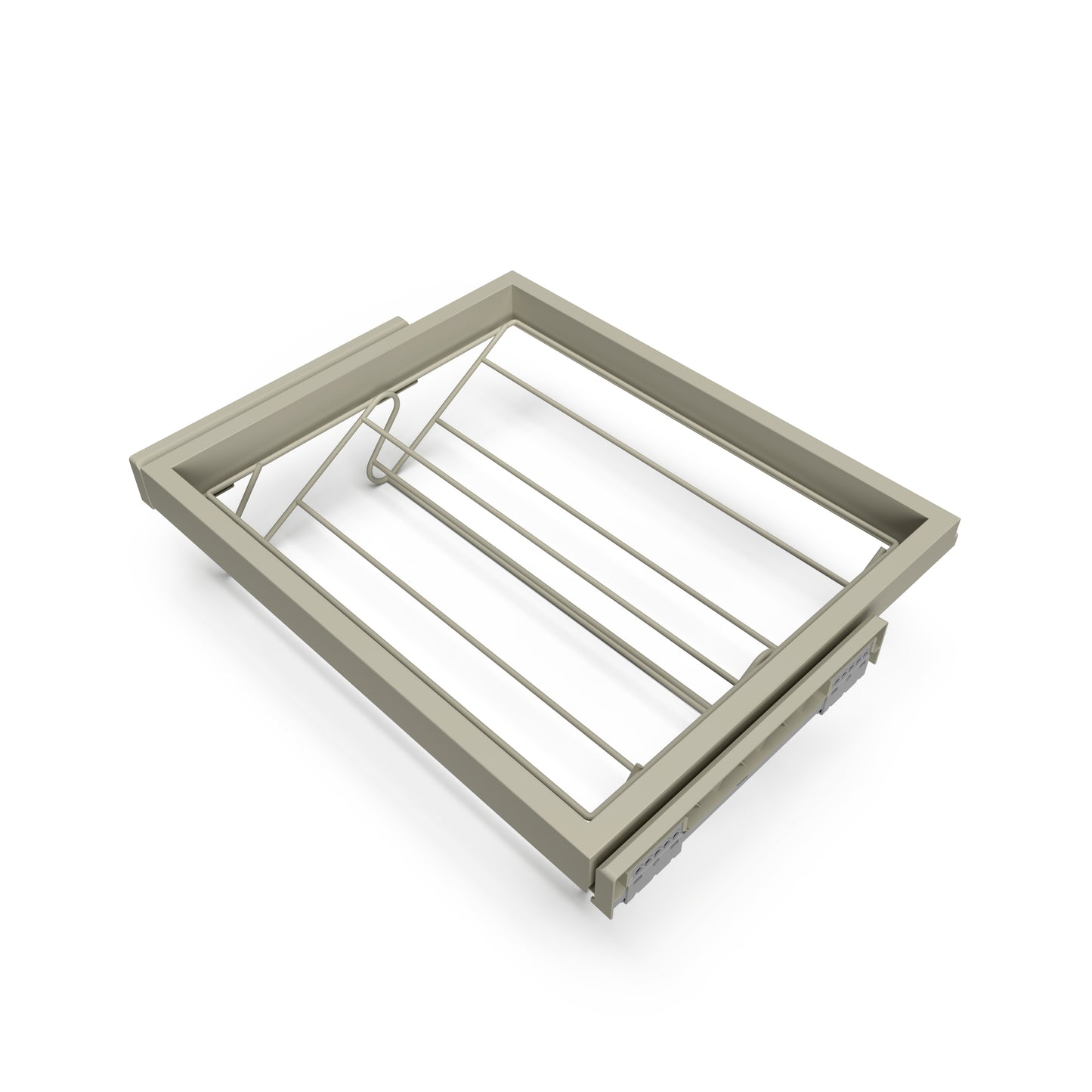 Emuca Kit di porta scarpe in metallo e telaio scorrevole a chiusura ammortizzata per armadio, regolabile, modulo 600 mm, Grigio pietra