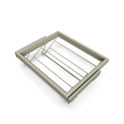 Emuca Kit di porta scarpe in metallo e telaio scorrevole a chiusura ammortizzata per armadio, regolabile, modulo 600 mm, Grigio pietra