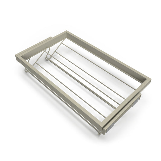 Emuca Kit di porta scarpe in metallo e telaio con guide a chiusura ammortizzata per armadio, regolabile, modulo 800 mm, Grigio pietra