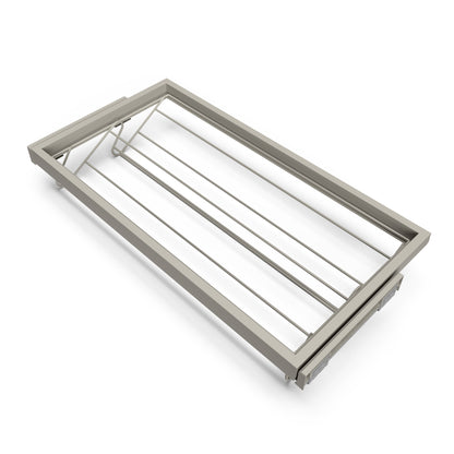 Emuca Kit di porta scarpe in metallo e telaio con guide a chiusura ammortizzata per armadio, regolabile, modulo 900 mm, Grigio pietra