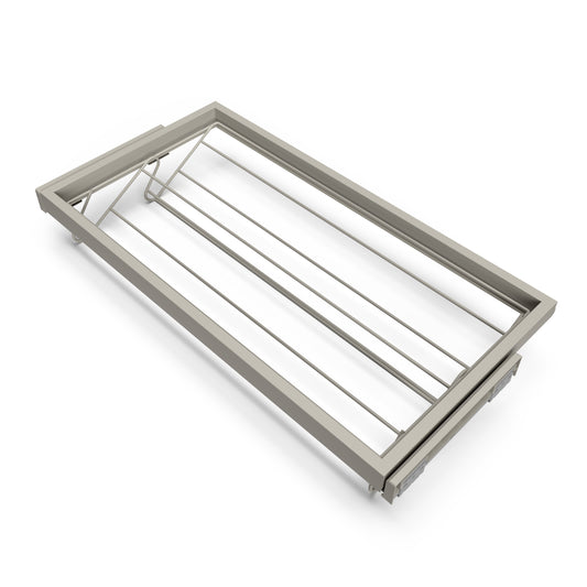 Emuca Kit di porta scarpe in metallo e telaio con guide a chiusura ammortizzata per armadio, regolabile, modulo 900 mm, Grigio pietra