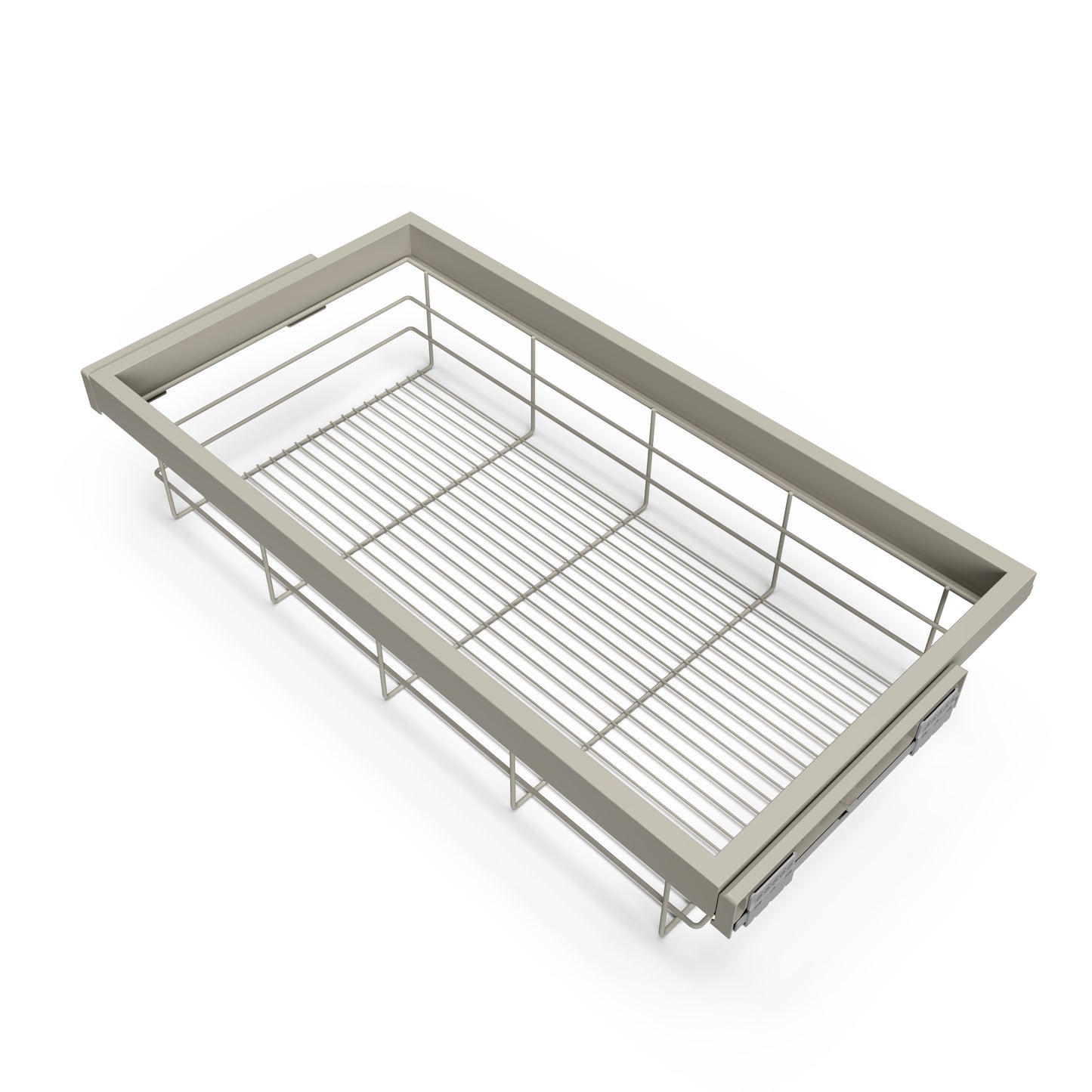 Emuca Kit di cestello in filo e telaio a scorrimento con chiusura ammortizzata per armadio, regolabile, modulo 900 mm, Grigio pietra