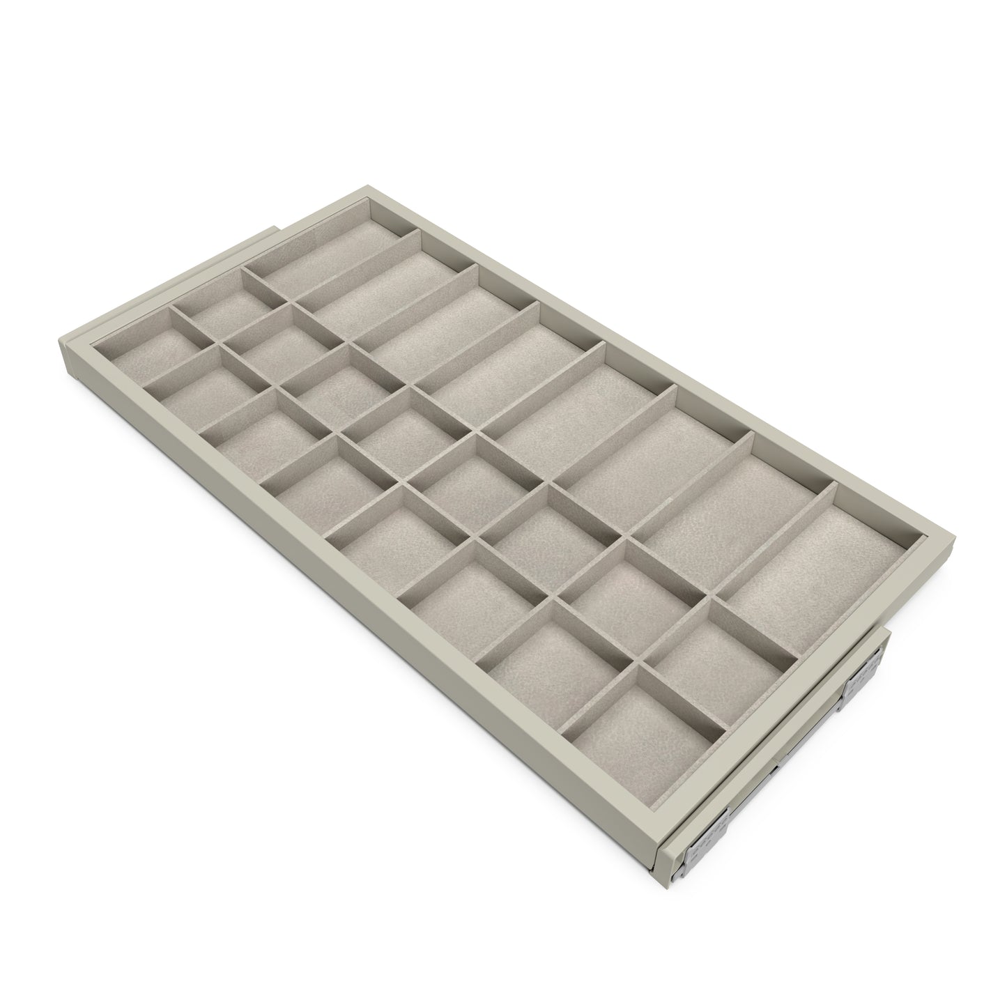 Emuca Kit di cassetto organizzatore e telaio a scorrimento con chiusura ammortizzata per armadio, regolabili, modulo 900 mm, Grigio pietra