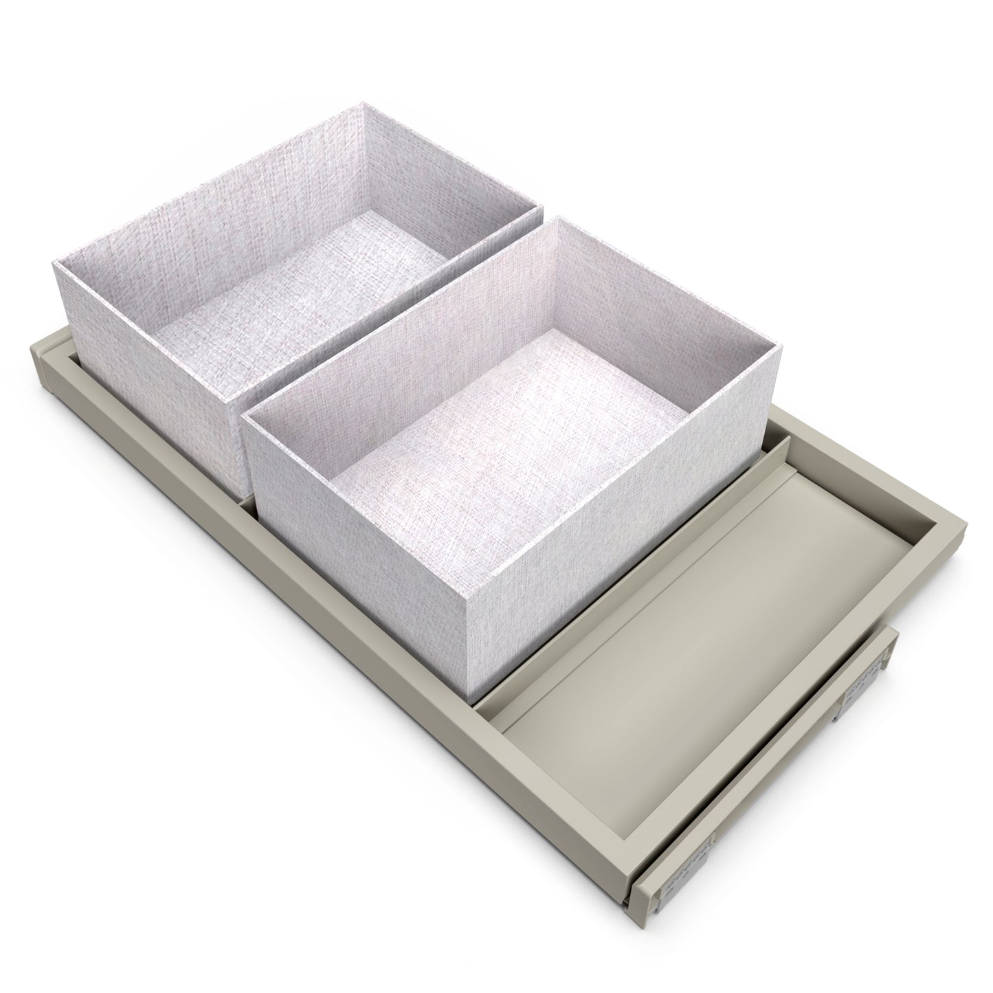 Emuca Kit di vassoio, 2 cestini organizzatori e telaio a scorrimento con chiusura ammortizzata per armadi, regolabile, modulo 800 mm, Grigio pietra