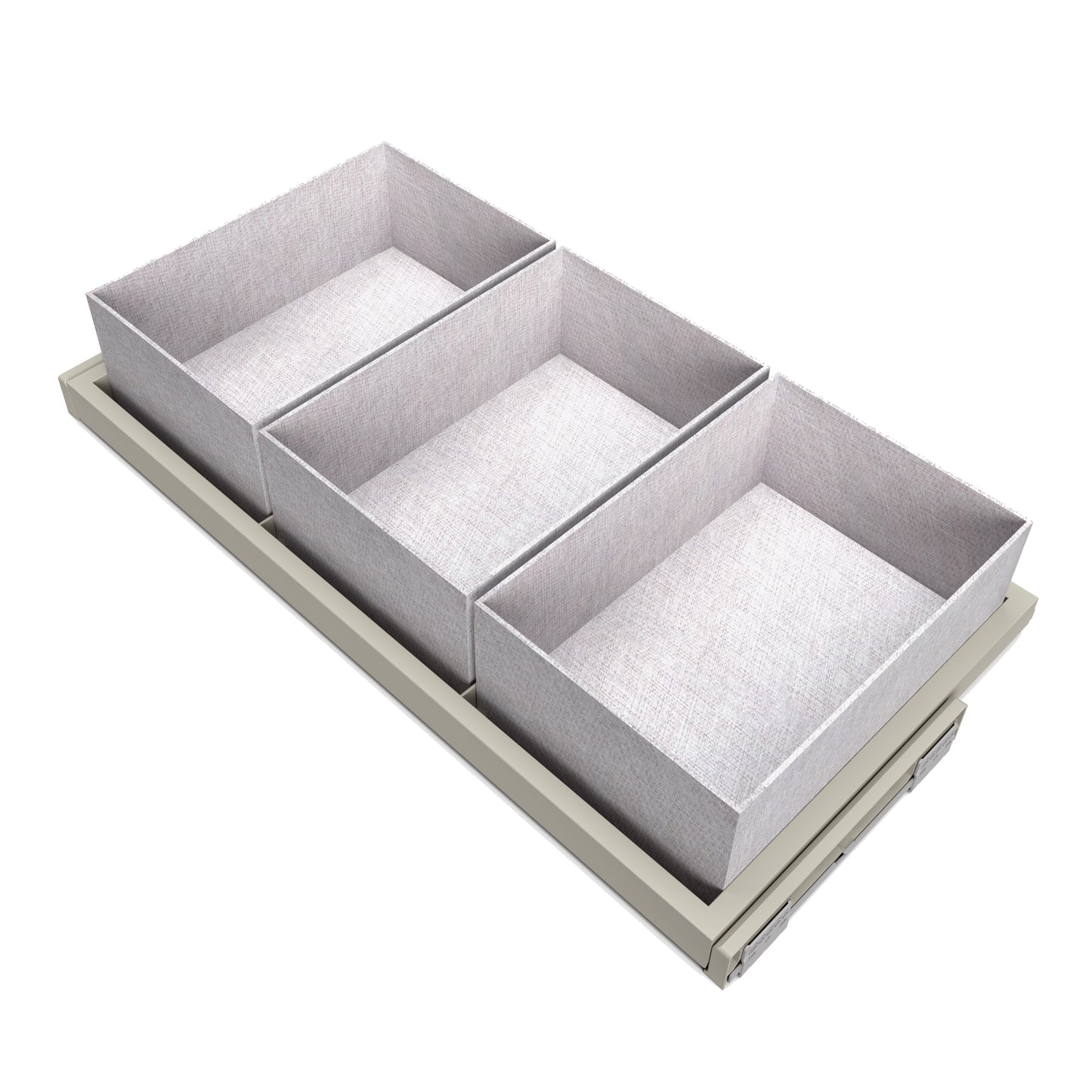 Emuca Kit di vassoio, 3 cestini organizzatori e telaio a scorrimento con chiusura ammortizzata per armadi, regolabile, modulo 900 mm, Grigio pietra