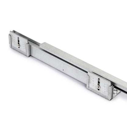 Emuca Kit di 7 aste portapantaloni e telaio a scorrimento Hack per armadi, chiusura ammortizzata, regolabile, modulo 600 mm, Grigio pietra