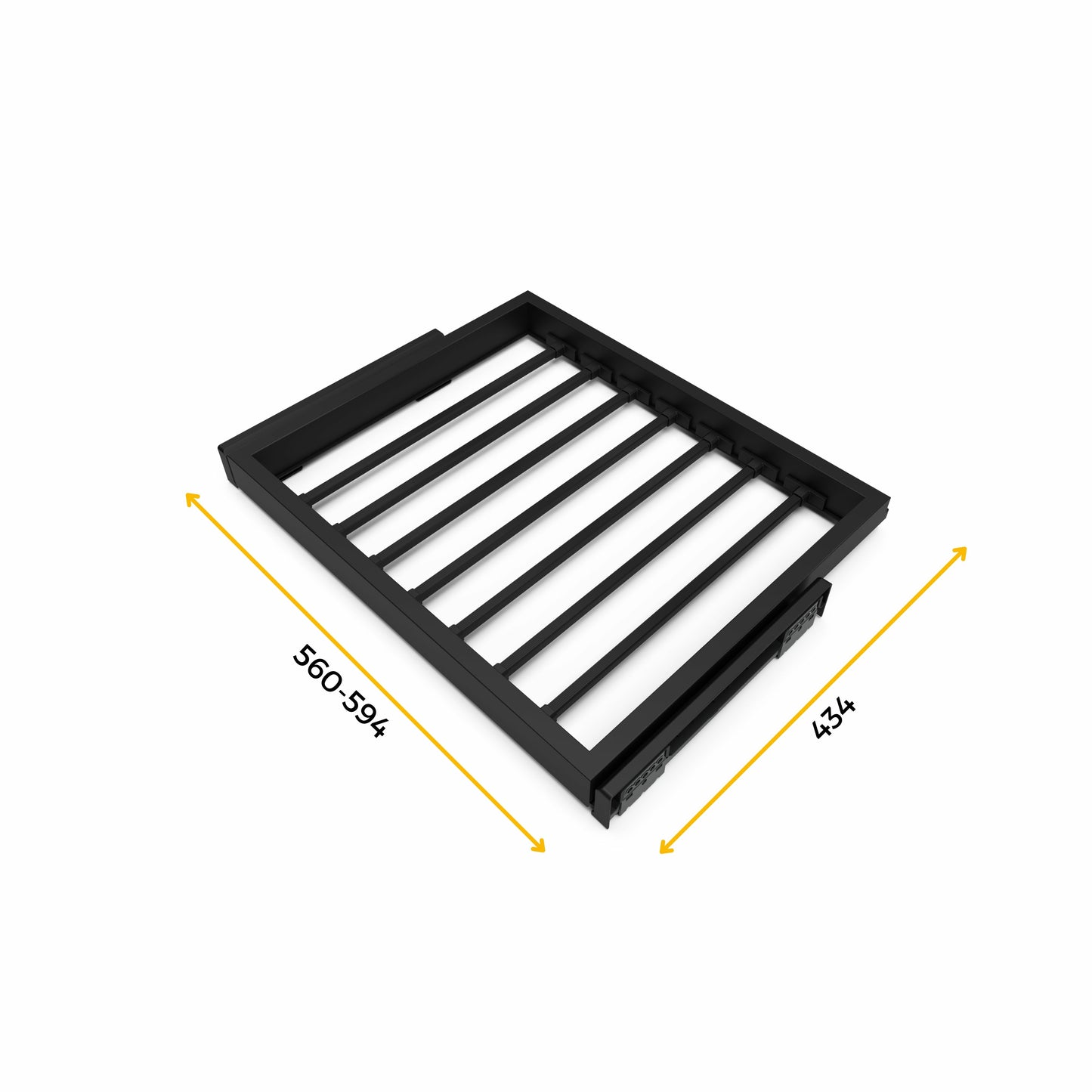Emuca Kit di 7 aste portapantaloni e telaio a scorrimento con chiusura ammortizzata per armadi, regolabile, modulo 600 mm, testurizzato Nera