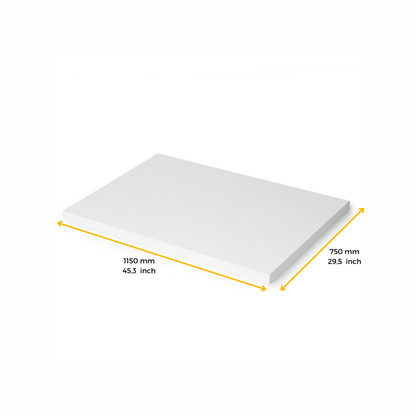 Emuca Piano da tavolo, 1150x750mm, spessore 30mm, Legno, Verniciato bianco