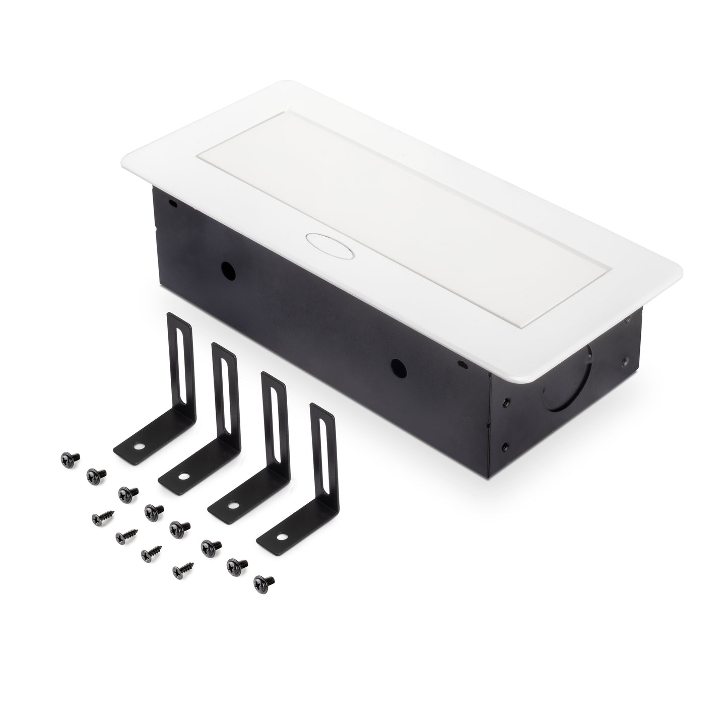 Emuca Multiconnettore Atom 26, 225x111mm, 2 prese Schuko, 1 USB Tipo A, 1 USB Tipo C, 1 RJ45, 1 HDMI, Zama-Acciaio-Plastica, Bianco