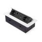 Emuca Multiconnettore Atom 26, 225x111mm, 2 prese Schuko, 1 USB Tipo A, 1 USB Tipo C, 1 RJ45, 1 HDMI, Zama-Acciaio-Plastica, Bianco