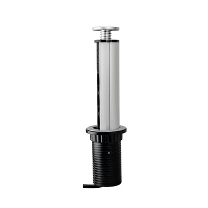 Emuca Multipresa estraibile Vertikal, 3 prese Schuko, 1 USB Tipo A, 1 USB Tipo C, Tecnoplastica e Alluminio, Grigio metallizzata