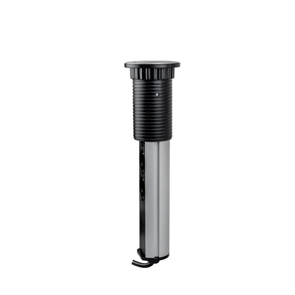 Emuca Multipresa estraibile Vertikal, 3 prese Schuko, 1 USB Tipo A, 1 USB Tipo C, Tecnoplastica e Alluminio, Grigio metallizzata