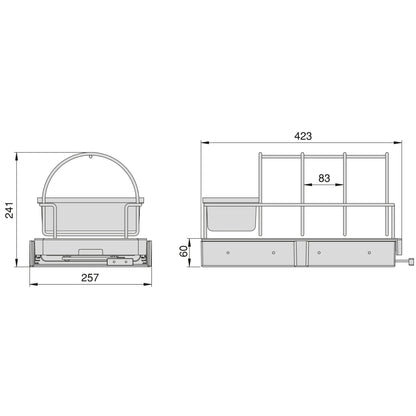 Emuca Vassoio per accessori da cucina con fissaggio sul fondo ed estraibile manualmente, Tecnoplastica Grigio antracite