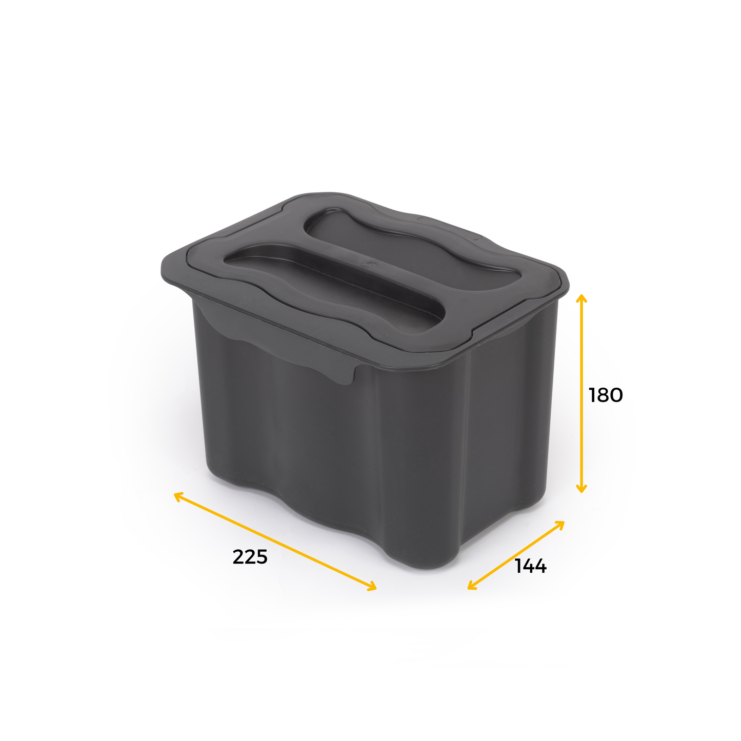 Emuca Recycle contenitore per la raccolta differenziata e per l'appendiabiti Recycle, 1 contenitore da 5 lt, con coperchio, Grigio antracite, Tecnoplastica