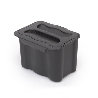 Emuca Recycle contenitore per la raccolta differenziata e per l'appendiabiti Recycle, 1 contenitore da 5 lt, con coperchio, Grigio antracite, Tecnoplastica
